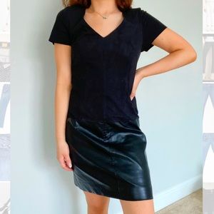 Black faux leather dress laundry by shelli segal